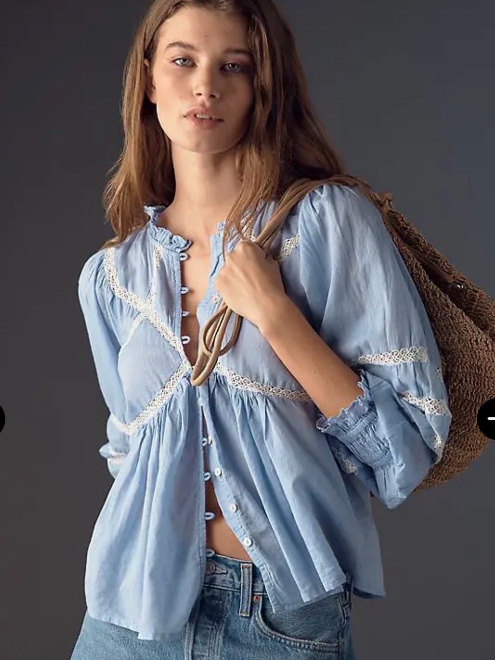 Anthropologie high neck long sleeve embroidered blouse - Women
